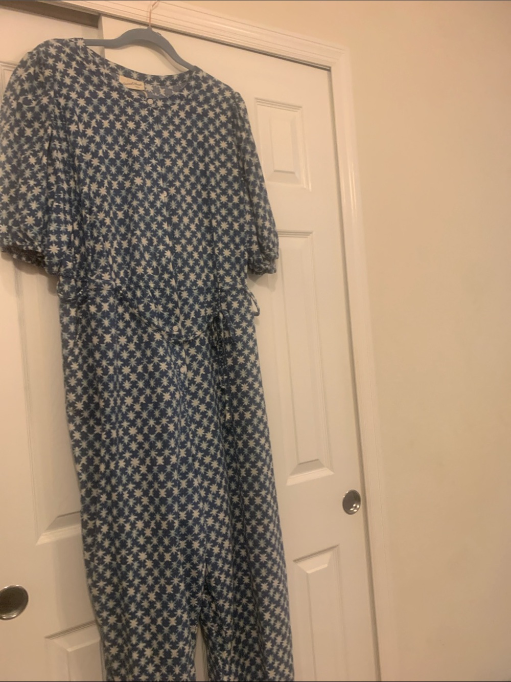 Universal Thread Blue Floral Print Jumpsuit - Picture 2 of 8